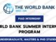 World Bank || Treasury Summer Paid Internship Program 2025